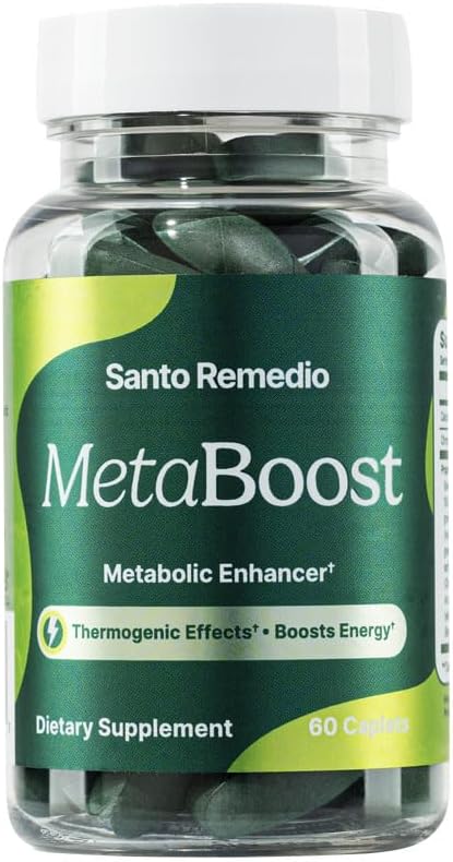 Santo Remedio MetaBoost, Συμπλήρωμα διατροφής, Μεταβολικός Ενισχυτής, Παρέχει ένα θερμογόνο αποτέλεσμα, Αυξάνει θερμιδική καύση, Πράσινο Τσάι (Θερμογόνο), Χρώμιο και ασβέστιο, 60 δισκία, χορτοφάγους