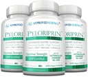 Εγκεκριμένη Επιστήμη Pyloriprin - Προηγμένη Digestive Υποστήριξη για ένα υγιές στομάχι - Ψευδάργυρος L-Καρνοσίνη, Προβιοτικό, Broccoli Sprout, Deglycyrrhized Licorice - 180 Κάψουλες - Τρεις Μήνες Προμήθεια - Vegan