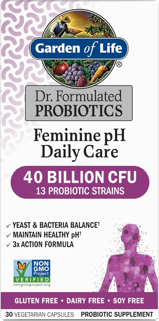 Garden Of Life, Femini Ph Daily Care Probiotic Capsule, 30 Count