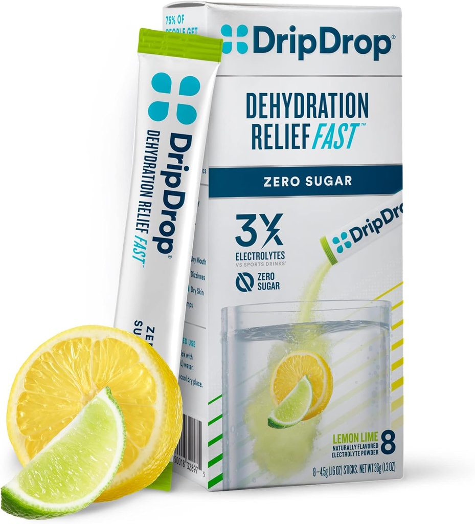 Ενυδάτωση σταγονιδίων - Zero Sugar Electrolyte Packets σκόνης Keto - λεμόνι Lime - 8 κόμης