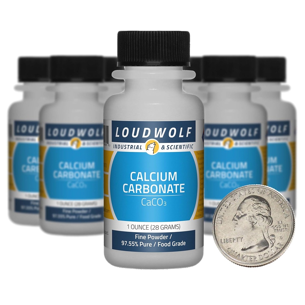 Calcium Carbonate / 10 Ounces / 10 Bottles / 97.55% Pure Food Grade/Fine Powder