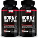 Force Factor Horny κατσικίσιο ζιζάνιο για άνδρες, φυσικό αρσενικό Drive και συμπλήρωμα ζωτικότητας με φυσικά συστατικά για την ανώτερη απορρόφηση, θεμελιώδη σειρά, 750mg, 60 Count (πακέτο του 2)