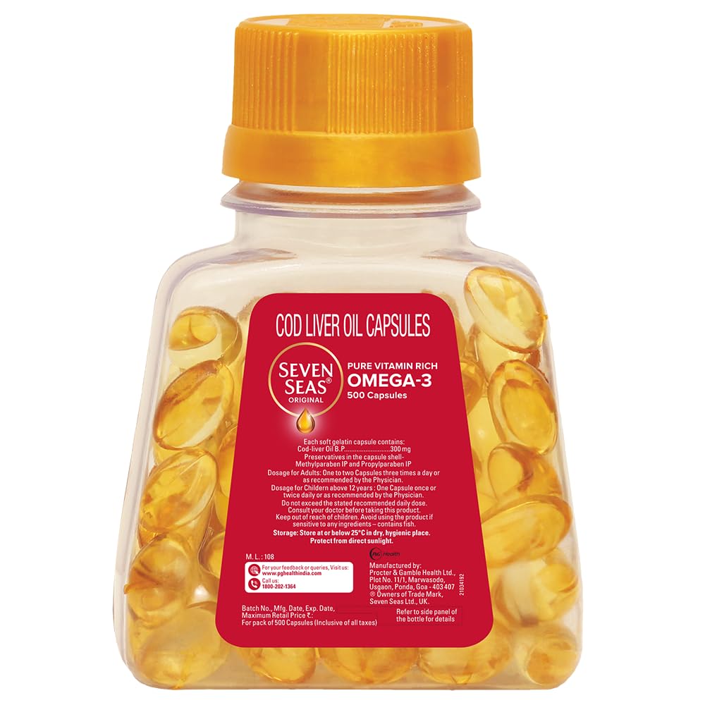 Εφτά Θάλασσες Cod Liver Fish Oil 500 Κάψουλες