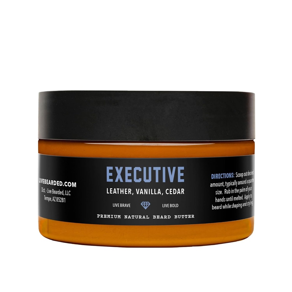 Live Beard Beard Butter, 3 fl oz - Made in the USA - All-Φυσικό Leave-in Conditioner και Μαλακτικό με Shea 
