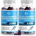 M inch Glucosamine Chondroitin Gummies, 1500mg Γλυκοζαμίνη & 1000mg MSM ανά υπηρεσία, Κοινό συμπλήρωμα υποστήριξης για ενήλικες, Γευστικό μούρο, 45 υπηρεσίες (πακέτο του 2)