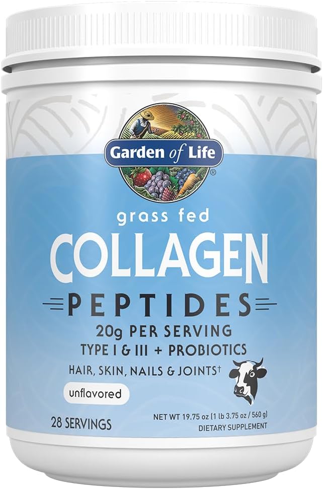 Κήπος της Ζωής Grass Fed Collagen Peptides σκόνη χωρίς άρωμα Collagen σκόνη για γυναίκες άνδρες δέρμα νύχια μαλλιά αρθρώσεις, υδρολυμένα συμπληρώματα πρωτεΐνης κολλαγόνο, κολλαγόνο για γυναίκες & άνδρες, 28 υπηρεσίες