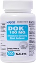 MAJOR Docusate Sodium 100 mg - Αποσκληρυντικό Αποσκληρυντικού για Ανακουφισμό της Δυσκοιλιότητας - Helps Stop Constipation - Αποσκληρυντές Αποσκληρυντικών για Γυναίκες, Άνδρες και Παιδιά 12+ - 100 Tablets (1 Συσκευασία)