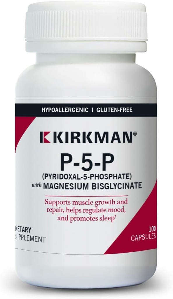 Kirkman – P-5-P (Pyridoxal 5-Phosphate, Vitamin B-6 Metabolite) with Magnesium Bisglycinate - Hypoallergenic