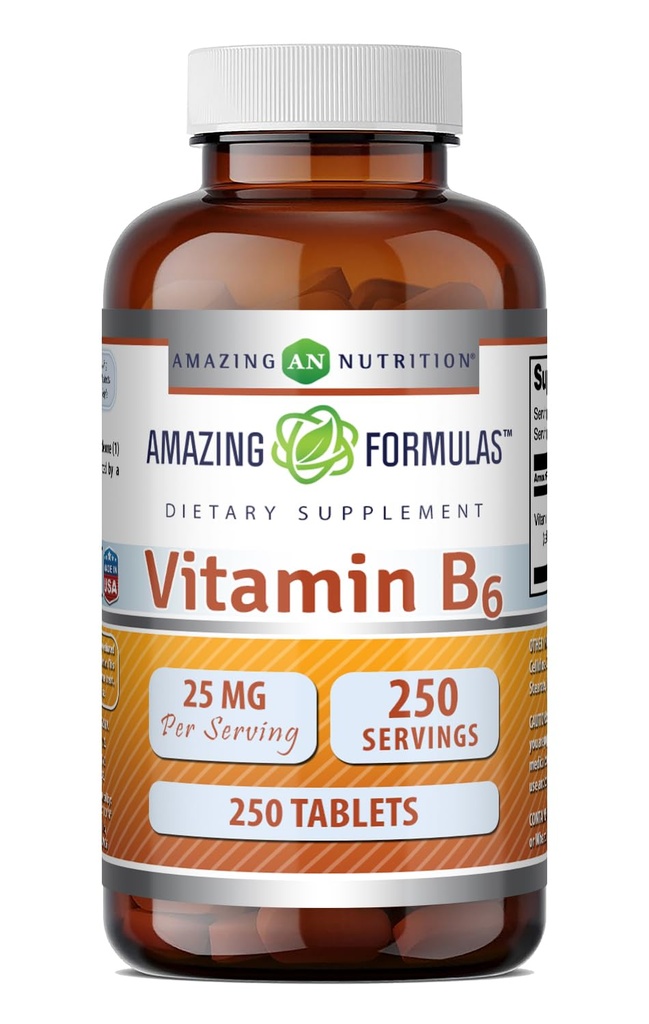 Amazing Formulas Vitamin B6 Pyridoxine 25mg 250 Tablets Συμπλήρωμα 