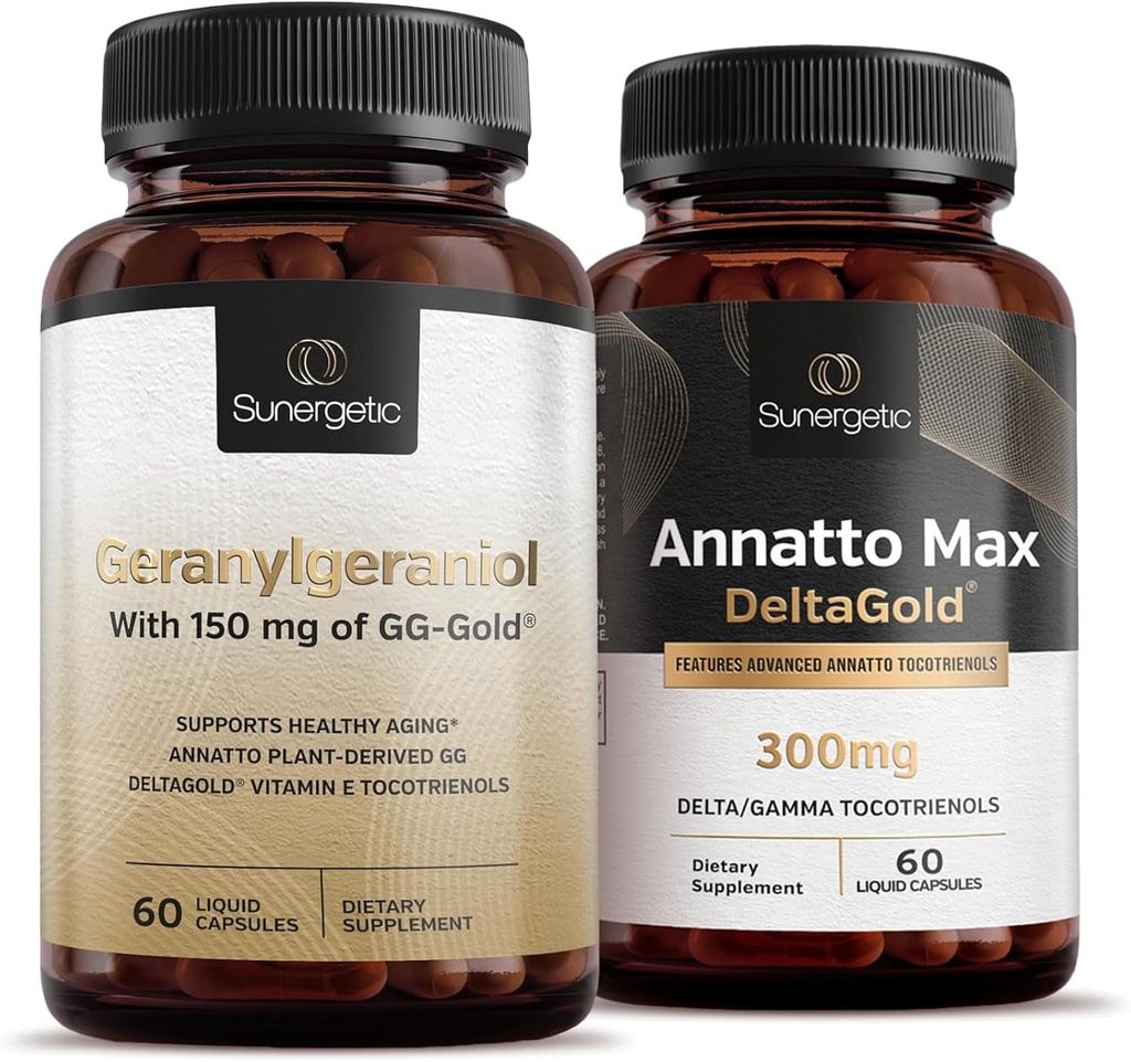 Premium Geranylgeraniol Plus Annatto Max DeltaGold – για την υγεία της καρδιάς, υγιή γήρανση, ανοσοποιητική υποστήριξη & συνολική ευεξία – Geranylgeraniol 60 κάψουλες – Annatto Max 60 κάψουλες