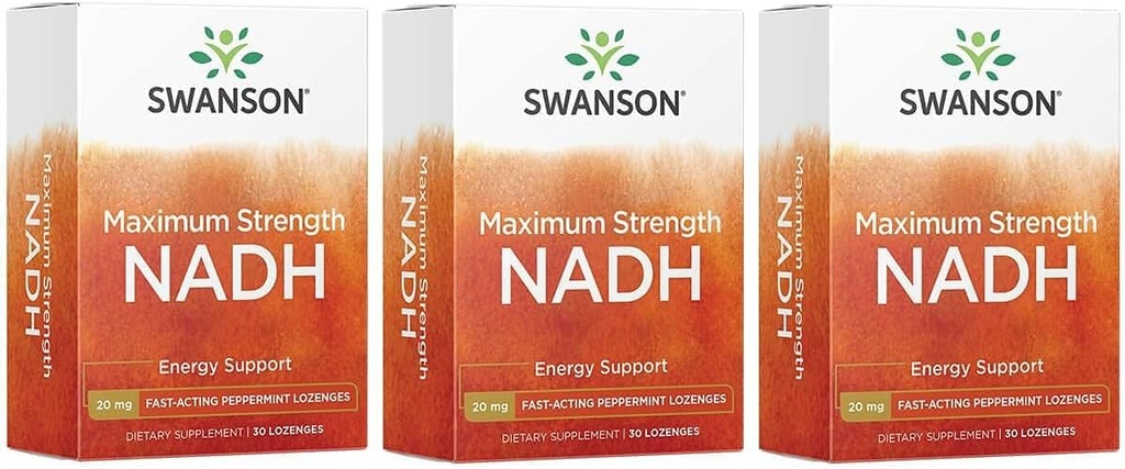 Swanson Μέγιστη δύναμη NADH - γρήγορης δράσης πόζες μέντας για την προώθηση της υγείας του εγκεφάλου και της ενέργειας - Βιταμίνη B3 συνένζυμο για να βοηθήσει στην καταπολέμηση της κόπωσης - (30 δισκία, 20mg το καθένα) 3 συσκευασία