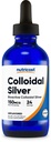 Nutricost Colloyal Silver 4oz - μπλε γυάλινα μπουκάλια κοβάλτιο, βιο-ενεργό κολλοειδές ασήμι