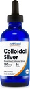 Nutricost Colloyal Silver 4oz - μπλε γυάλινα μπουκάλια κοβάλτιο, βιο-ενεργό κολλοειδές ασήμι