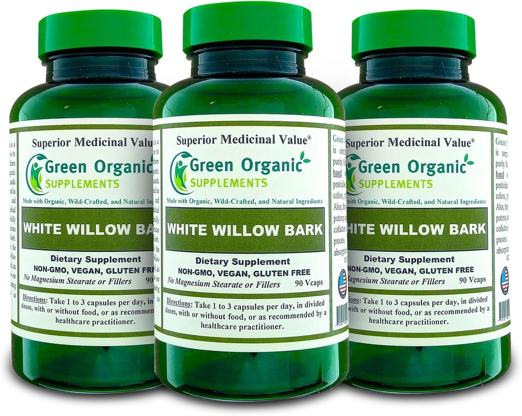 White Willow Bark Capsules | 710mg | 90 Veg Caps Pain Relief - White Willow Bark Extract | Vegan, Non GMO & Gluten Free | Anti-inflammatory | Supports Joint Function (Pack of 3)