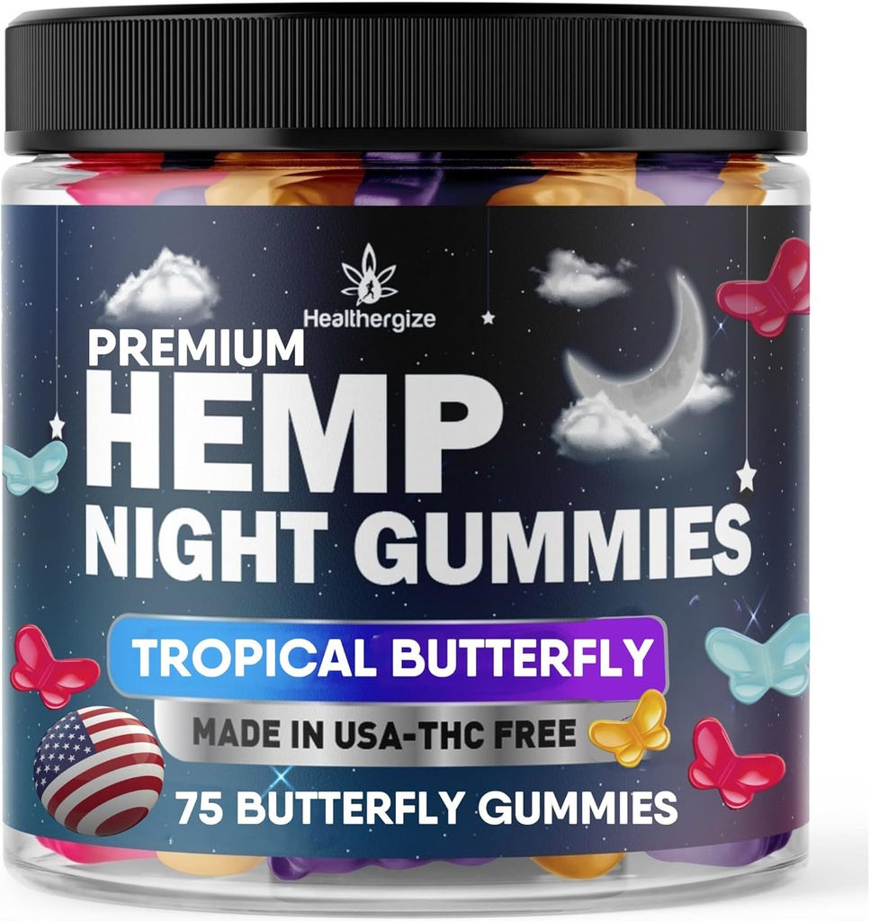 Βραδινή ώρα κάνναβης Gummies, υψηλή δύναμη Nap Gummies, ειρήνη και χαλάρωση, φρουτώδη αρκουδάκι πεταλούδας, καλή διάθεση, ήρεμη, ξεκούραστη ώρα ύπνου-φυσικό Omega κάνναβης πετρελαίου-Made στις ΗΠΑ