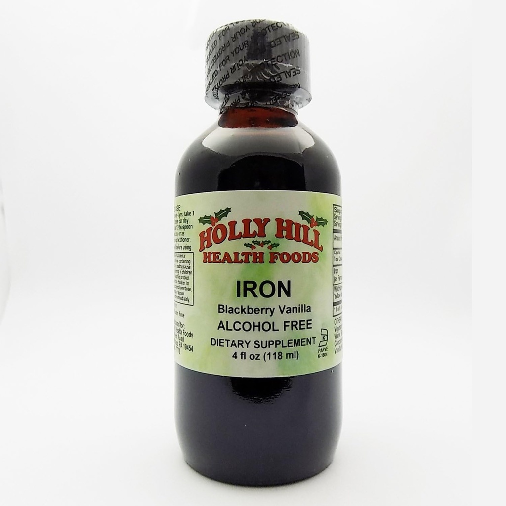 Holly Hill Health Foods, Iron Alcohol Free, BlackBerry Vanilla, 4 Ounces
