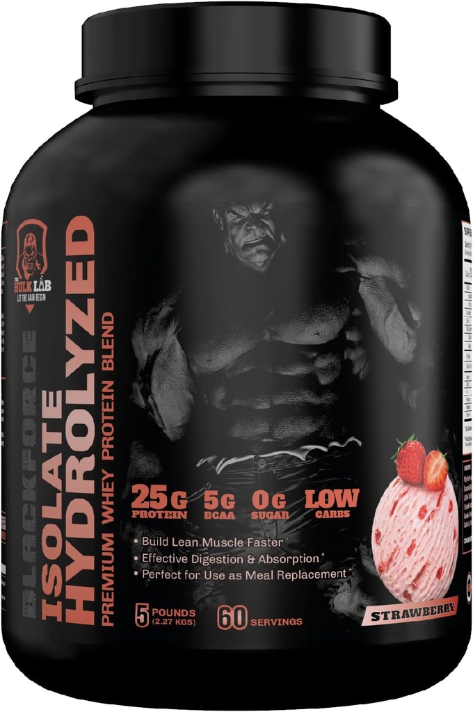 Whey Protein Isolate (Strawberry) 5LBS - Isolate Protein Powder, Non-GMO - Free Protein Sampler in Your First Purchase!