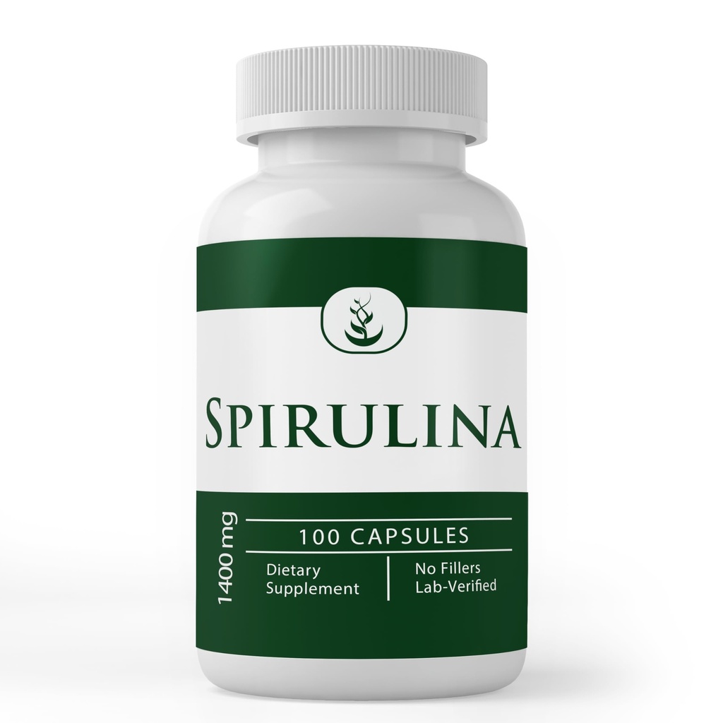 PURE ORIGINAL INGREDIENTS Spirulina (100 Capsules) Rich in Phycocyanin, Pure