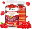 Μαγνήσιο Γλυκινικό Gummies 600mg (Magnesium Malate 200mg), Extra K2 & D3, Υψηλή Απορρόφηση Συμπλήρωμα Μαγνησίου για τον ύπνο, Stress Relief, Nerve Support, Raspberry (60 Count)