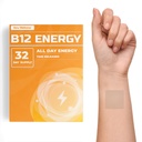 Veru Wellness B12 Energy Patch - Ενέργεια, Εστίαση - B12, C, B6, Σίδερο, Guarana και Garcinia Cambogia - Εξωτερικά Χρήση μόνο - 32 Μέτρα