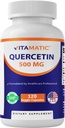 Vitamatic Quercetin 500 mg, 120 κάψουλες για χορτοφάγους (Non-GMO, Gluten Free, Vegan) - Υποστηρίζει την καρδιοαγγειακή υγεία