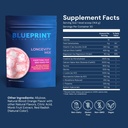 Blueprint Bryan Johnson Longevity Mix - Muscle Builder & Recovery Supplement - Promotes Focus and Balanced Mood - Magnesium, Creatine, L-Theanine, Glutathione & Vitamin C- 30 Servings, Blood Orange