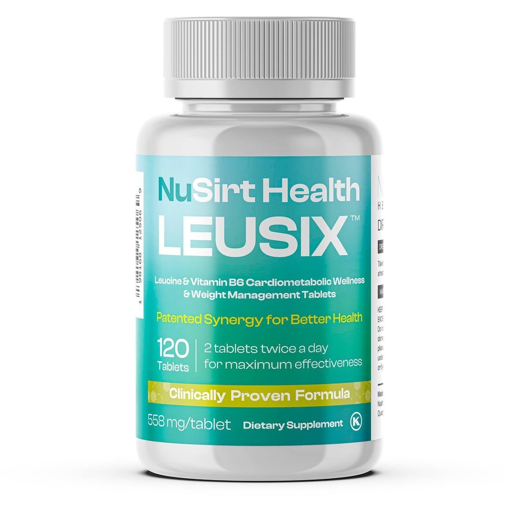 LEUSIX Weight Management Supplement – Πατενταρισμένο Leucine + Vitamin B6 Formula – Υποστηρίζει Μεταβολισμό, Λιποχρησιμοποίηση & Λίπος Μύες – 120 δισκία (1- Μήνας Προμήθεια)