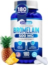 Μας αρέσουν οι βιταμίνες Bromelain 500mg κάψουλες - 1200 GDU/Serving - Bromelain συμπλήρωμα από το εκχύλισμα ανανά - πρωτεολυτικά ένζυμα για την πέψη, την απορρόφηση, τον πόνο των αρθρώσεων, μυική λύπη - 180 κάψουλες