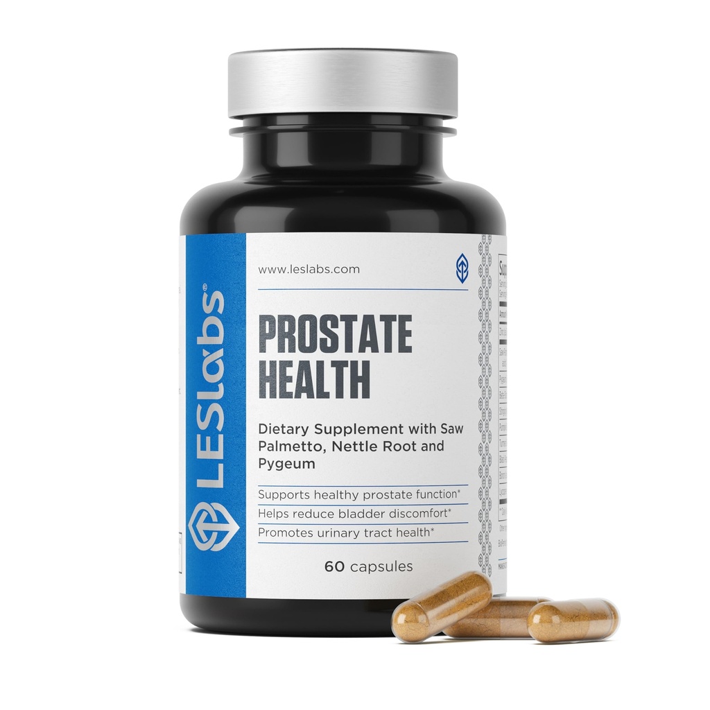 LES Labs Prostate Health – Prostate Support, Urinary Tract Health, Λιγότερες επισκέψεις στο μπάνιο & βελτιωμένο ύπνο – Saw Palmetto, Pygeum, Beta Sitosterol & Nettle Root – Συμπλήρωμα μη ΓΤΟ – 60 κάψουλες