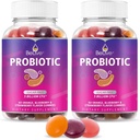 BeLive Probiotic Gummies - Probiotics with 5 Billion CFUs for Digestive Health, Men, Women & Kids Probiotic Supplements for Immune Support, Sugar Free & Vegan – Blueberry, Strawberry & Orange | 2-Pack