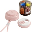 Pink Pill Box για γυναίκες Purse, μικρό κουτί χάπι, Travel Pill Organizer, 4 διαμερίσματα για μπουκάλια χάπι, ταιριάζει στην τσέπη, τσάντα Pill Organizer, Travel Pill περίπτωση (Pink)