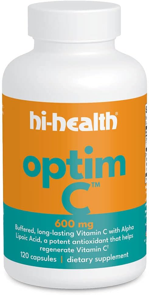 Hi-Health Optim- C 600 mg βιταμίνης C που λαμβάνεται με συμπίεση (120 κάψουλες)