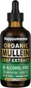Mullein Drops for Lungs Cleanse, Vegan Mullein Leaf Extract Βάμμα με χλωροφύλλη, Υποστήριξη Ανοσοποιητικό, Αναπνευστικό - 4 fl oz (120 ml)