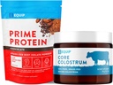 Equip Foods Chocolate Protein Powder & Colostrum - Grass-Fed Beef Isolate - Prime Protein Powder & Core Colostrum Powder Supplement - Σοκολάτα & Χωρίς γεύση - Χωρίς γλουτένη - Keto Friendly