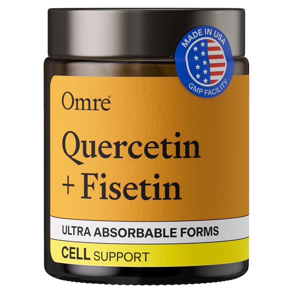 OMRE Quercetin και Fisetin συμπληρώματα - τρίτο μέρος δοκιμαστεί Senolytic συμπληρώματα για την υποστήριξη γήρανσης - 500mg Quercetin Phytosome και 100mg Fisetin - εξαιρετικά βιοδιαθέσιμες μορφές