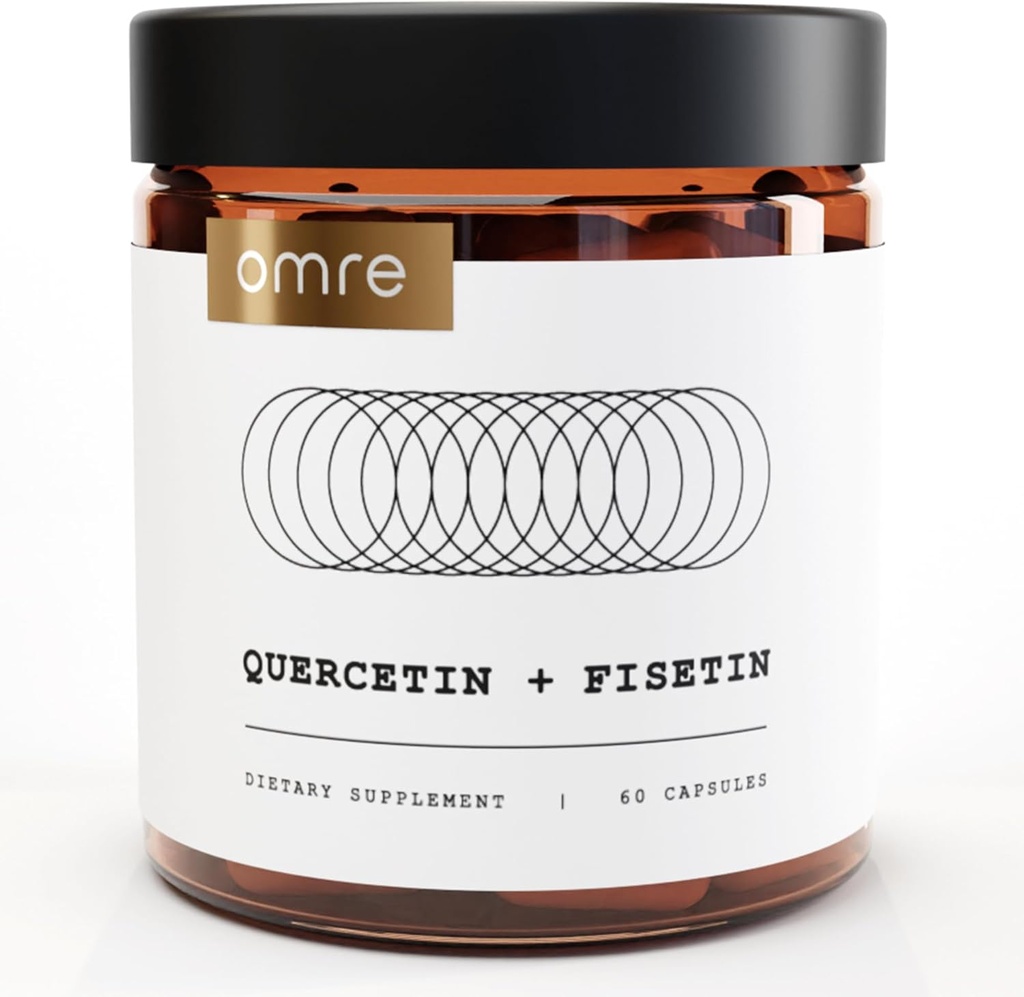 OMRE Quercetin και Fisetin συμπληρώματα - τρίτο μέρος δοκιμαστεί Senolytic συμπληρώματα για την υποστήριξη γήρανσης - 500mg Quercetin Phytosome και 100mg Fisetin - εξαιρετικά βιοδιαθέσιμες μορφές