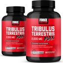 FORCE FACTOR Tribulus Terrestris Max για άνδρες 2-πακέτο, τεστοστερόνη Booster, αρσενικό συμπλήρωμα ζωτικότητας, Φτιαγμένο με βασικά φυσικά συστατικά ανώτερη απορρόφηση, 2000mg, 240 κάψουλες, κόκκινο
