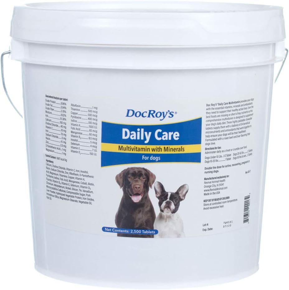 Doc Roy's Daily Care Πολυβιταμίνη με Ορυκτά για Σκύλους- Κυνικός Συμπλήρωμα Καθημερινής Υγείας - 2500 δισκία