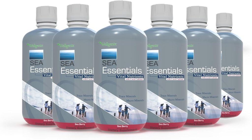 Wellgenix Θάλασσα Απαραίτητη Coral Calcium Liquid Vitamin για υψηλή απορρόφηση - Διατροφικό συμπλήρωμα πολυβιταμινών - Sea Berry Flavor (6)