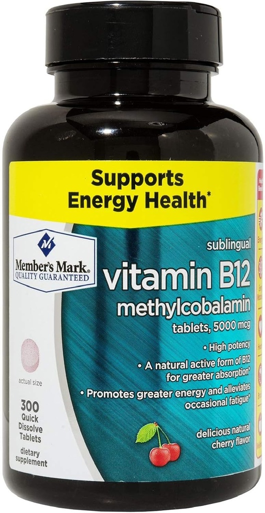 Μέλη Mark Υπογλώσσια Βιταμίνη B12 5000mcg (300 κόμης)