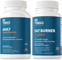Dr. Tobias Fat Burner Nightly & Adult Multivitamin Supports Ενέργεια, Ανοσία & Μεταβολισμός με Ashwagandha. 42 Φρούτα & Λαχανικά με Προβιοτικά, Πράσινο εκχύλισμα Coffee Bean, Μη-ΓΤΟ, 30 ημέρες προσφοράς