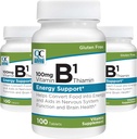 Quality Choice Vitamin B1 Thiamin 100 mg Ενεργειακή Υποστήριξη, Λειτουργία Νευρικού Συστήματος, & Εγκεφαλική Υγεία Βιταμίνη Συμπληρώματα Δισκία, 100 Count Bottles (3 Pack)