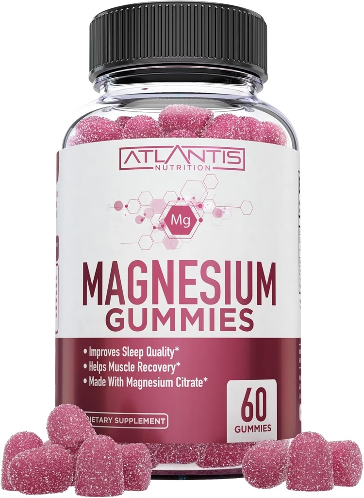 Ατλαντίδα Διατροφή Μαγνήσιο Citrate Gummies – 770mg Μαγνήσιο Κιτρικό για Παιδιά & Ενήλικες 