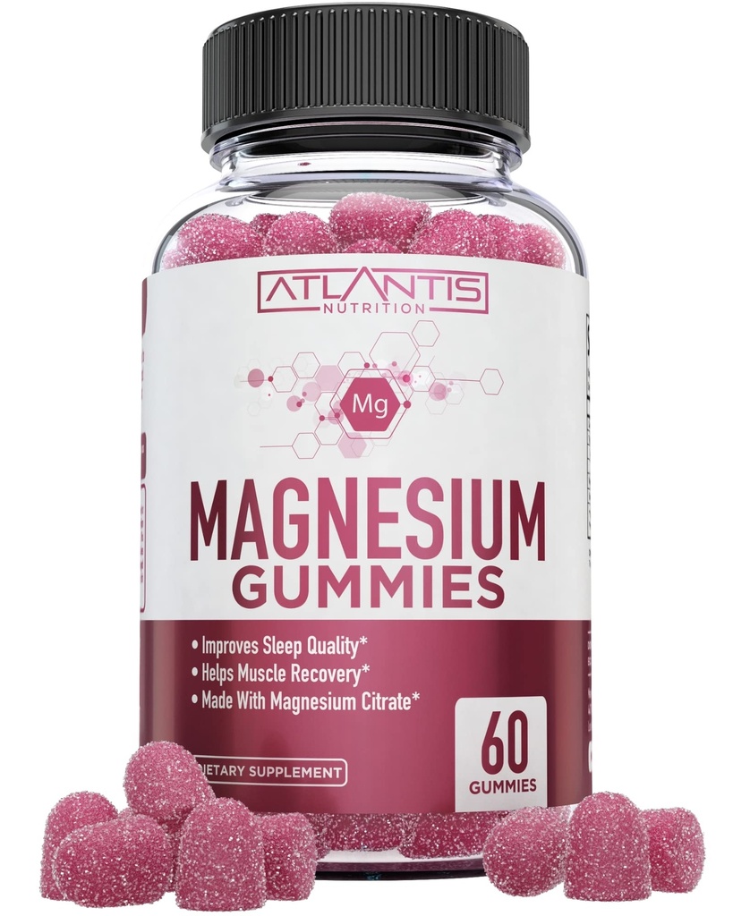 Ατλαντίδα Διατροφή Μαγνήσιο Citrate Gummies – 770mg Μαγνήσιο Κιτρικό για Παιδιά & Ενήλικες 