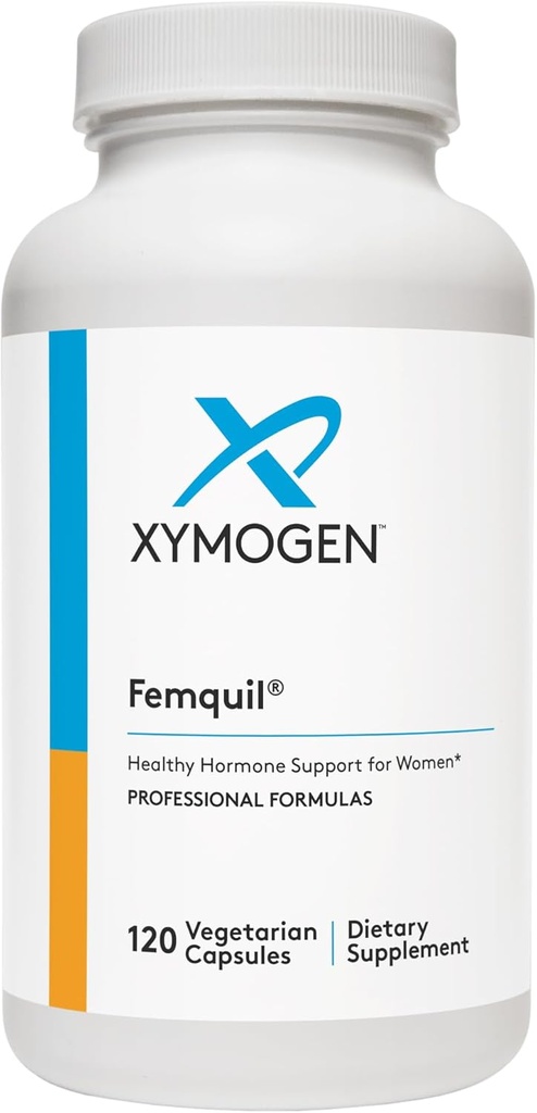 XYMOGEN Femquil - Προώθηση ισορροπίας ορμονών για τις γυναίκες - Βιολογικά ενεργό μεθυλοφολικό + συμπλήρωμα Dim - Μπορεί να βοηθήσει στην ευκολία κοινή εμμηνόπαυση & συμπτώματα PMS - Βοήθεια Αντιοξειδωτική δραστηριότητα (120 κάψουλες)
