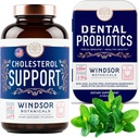 WINDSOR BOTANICALS Cholesterol Support Supplements και οδοντιατρικά προβιοτικά για φρέσκο δέμα αναπνοής
