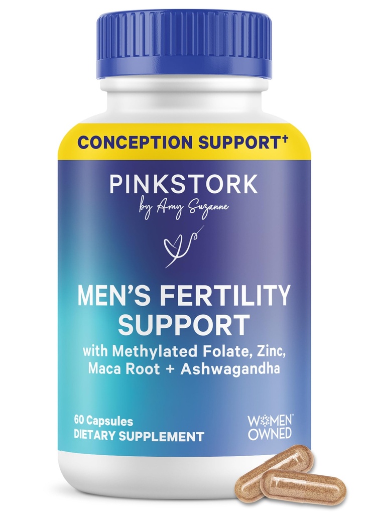 Blue Stork Fertility Συμπληρώματα για τους άνδρες - Υποστηρίζει Conception για τον - Άνδρες προγεννητικές βιταμίνες με Maca Root, Ashwagandha, Folate, B12 - Sperm Heath, Drive, κινητικότητα - 60 κάψουλες