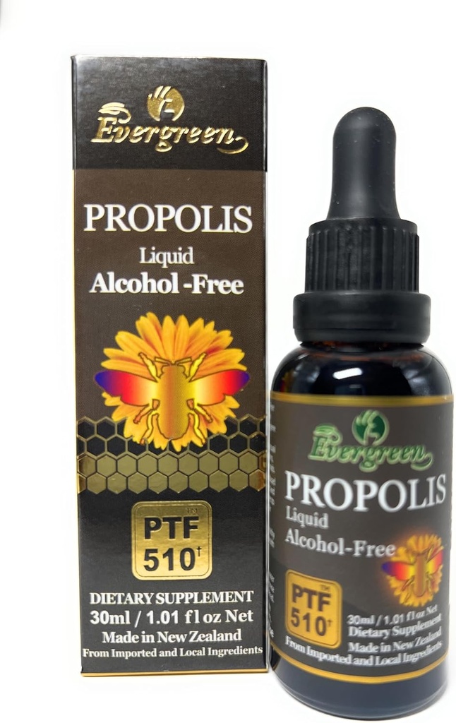 Evergreen Propolis Liquid Alcohol-Free Βάμμα 30ml PTF1170 (Περιέχει 1170 Propolis Flavonoid) Made in New Zealand
