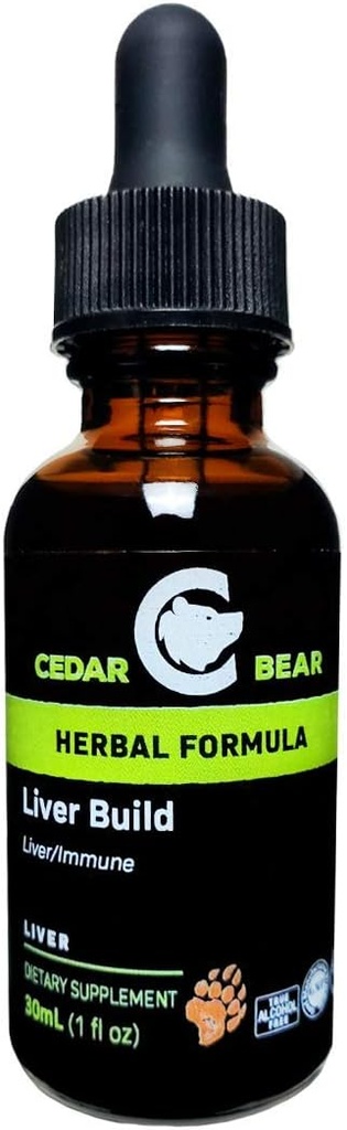 Cedar Bear Liver Build a Liquid Herbal Supplement That Helps Strengthen Liver and Gallbladder Function 1 Fl Oz