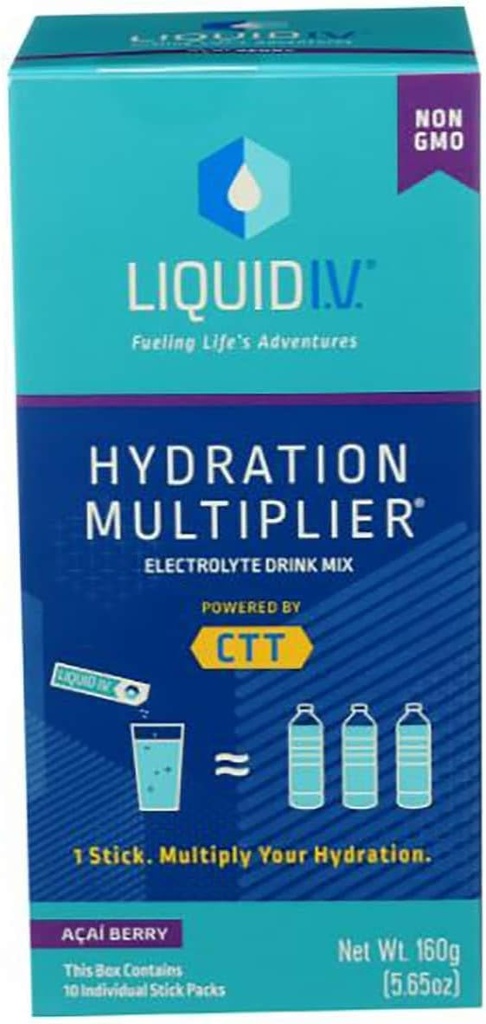 LIQUID IV Acai Berry Hydration Multiplier Ηλεκτρολυτικό Μείγμα Ποτού, 5,65 OZ